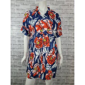 NWT Boho Chic Tropical Floral Print Resort Mini Dress Vacation Coverup